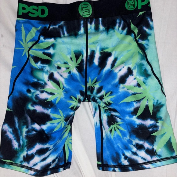 PSD Women's Weed Spiral Bike Shorts-Blue/Green - Picture 2 of 6